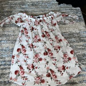 Floral, off the shoulder dress